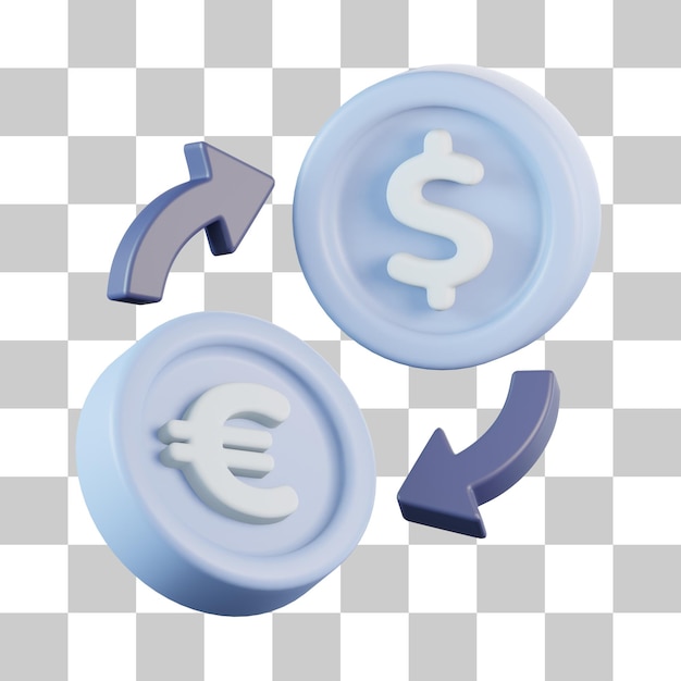 PSD Иконка конвертация валюты 3d