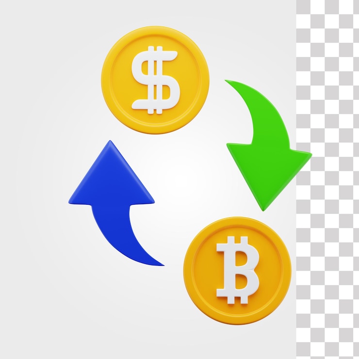 PSD currency conversion 3d icon