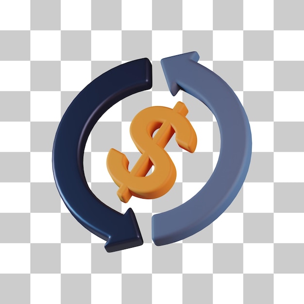 PSD currency cycle 3d icon