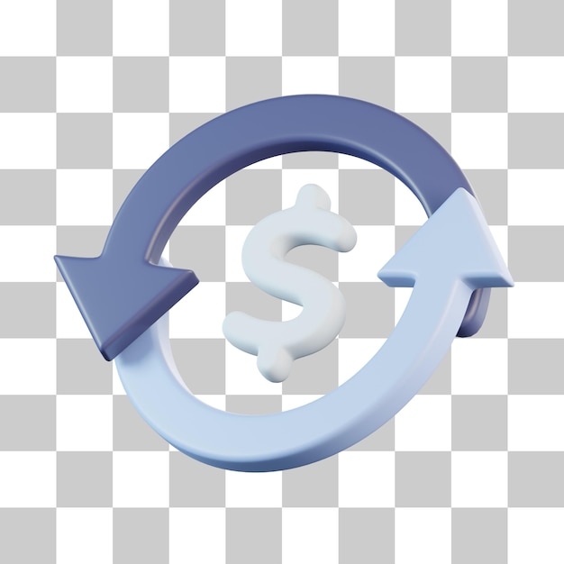 PSD currency dollar cycle 3d icon