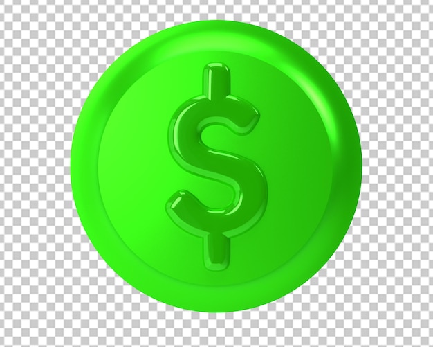 Currency dollar money green coin 3d render