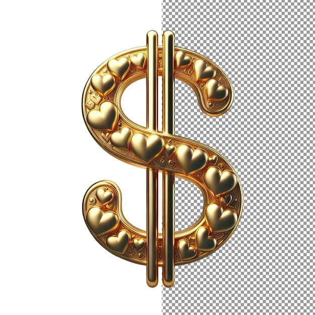 Элегантность валюты 3d изолированный символ доллара в прозрачности