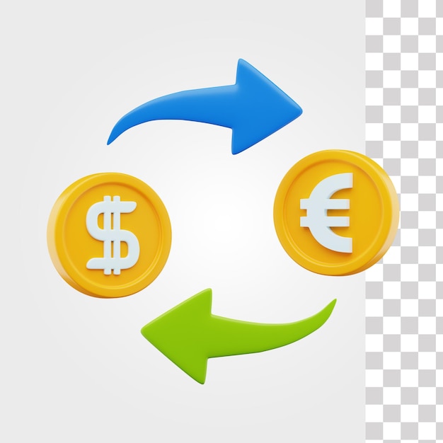 Currency exchange 3d icon