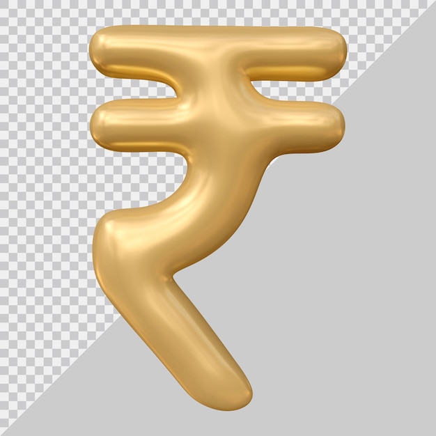Currency sign indian rupee in 3d render