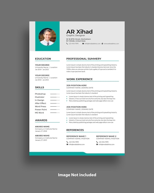 Curriculum vitae e resume template design