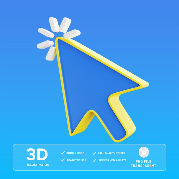 Cursor Click 3D Illustration