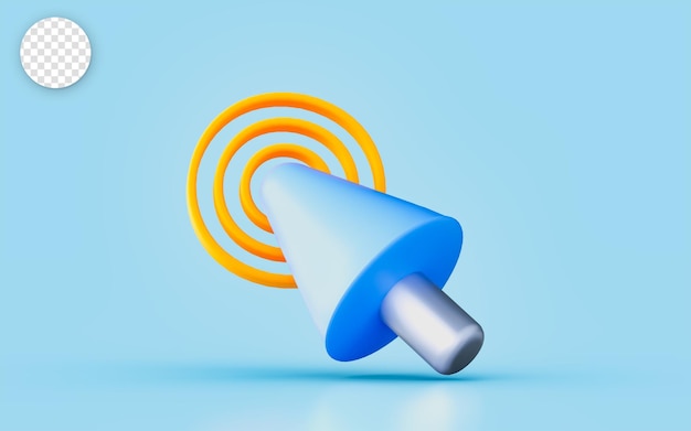 cursor click sign 3d render concept for select file document open application mouse pointer