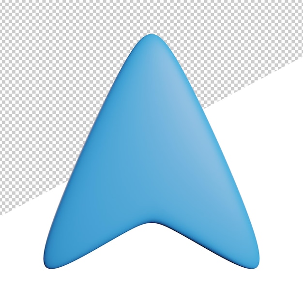 cursor pointer arrow front view 3d rendering icon illustration on transparent background