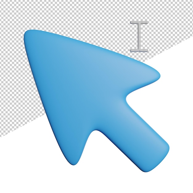 PSD cursor tekstinvoer vooraanzicht 3d-rendering pictogram illustratie op transparante achtergrond