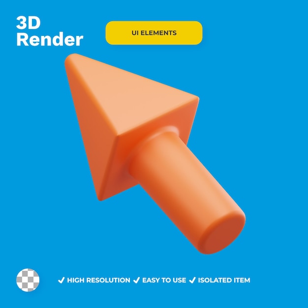 PSD cursor ui-elementen in 3d render