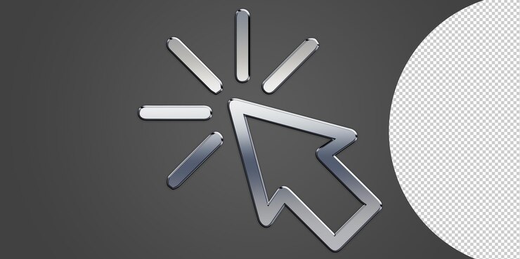 PSD cursor vector icon isolated on transparent background, cursor transparency logo concept