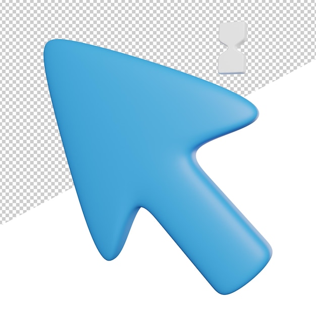 Cursor waiting load side view 3d rendering icon illustration on transparent background