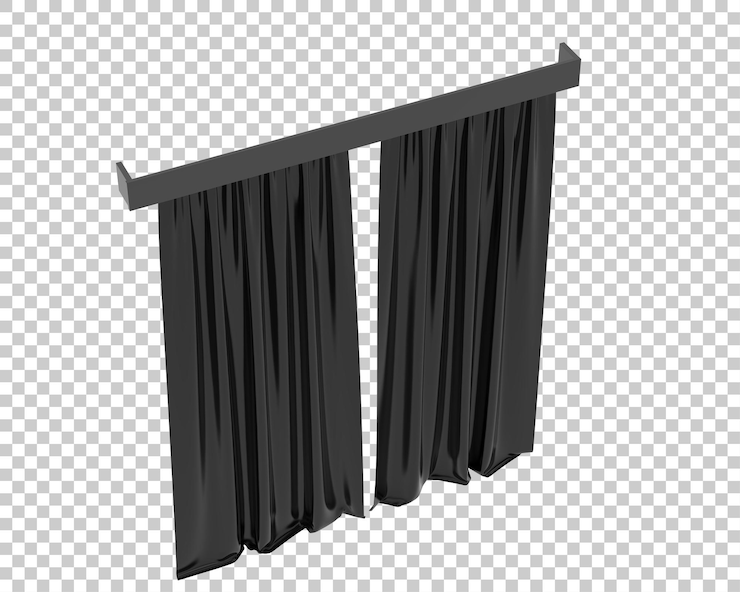 PSD curtain on transparent background 3d rendering illustration