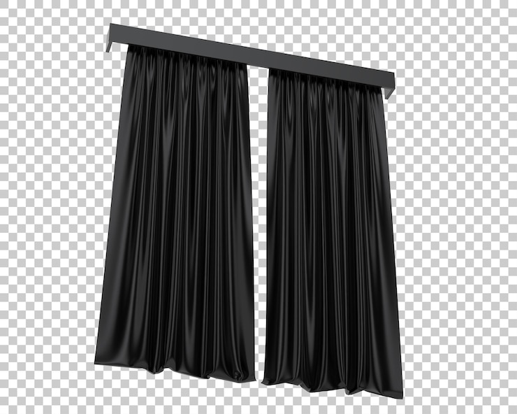 PSD curtain on transparent background 3d rendering illustration