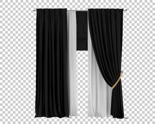 PSD curtains isolated on background 3d rendering illustration