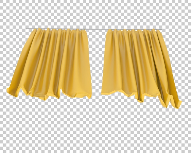 PSD 透明な背景に隔離されたカーテン 3dレンダリングイラスト