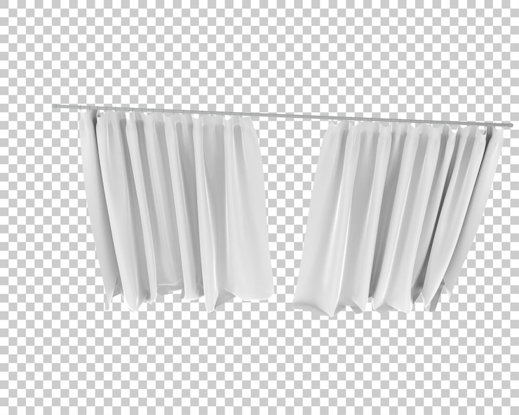 PSD curtains isolated on transparent background 3d rendering illustration