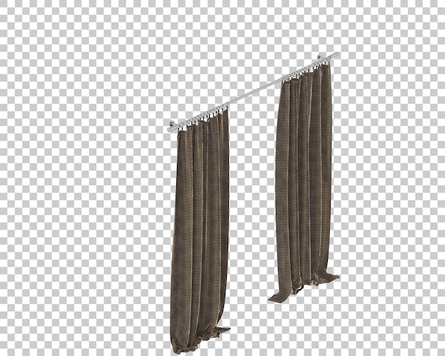 PSD curtains isolated on transparent background 3d rendering illustration