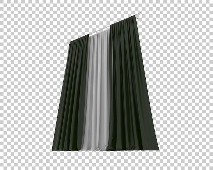 PSD curtains isolated on transparent background 3d rendering illustration