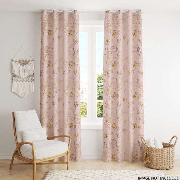 PSD curtains mockup boho style boho