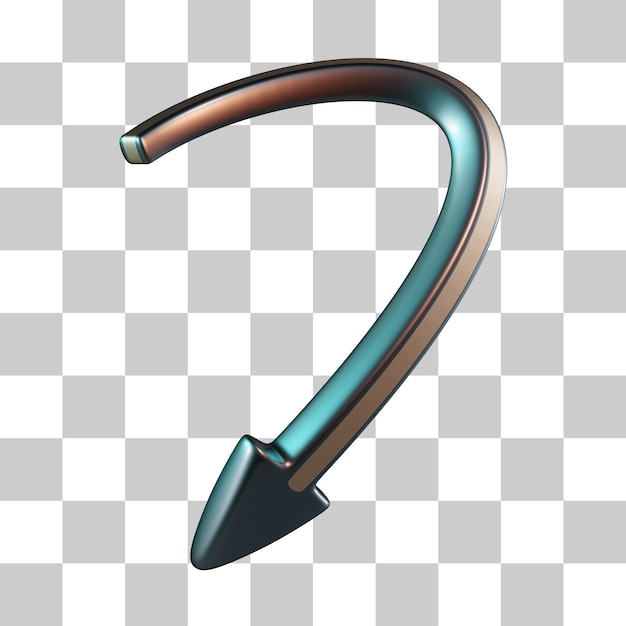 Curved arrow 3d icon