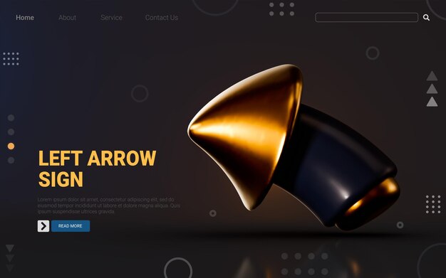curved arrow icon with different direction sign on dark background 3d render concept for using map
