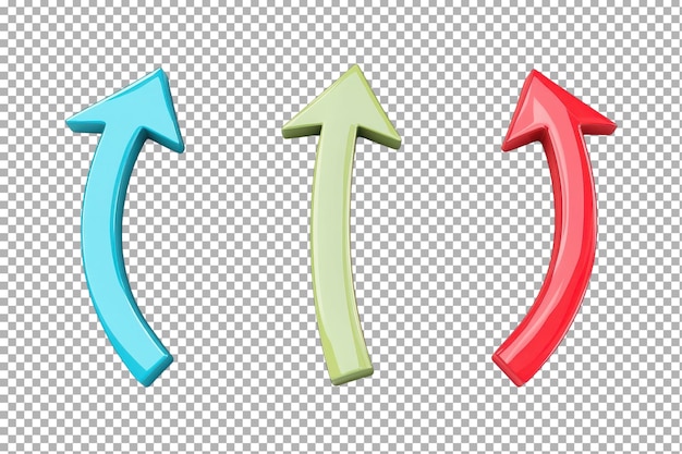 curved arrows set isolated on transparent background