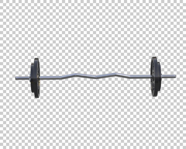 Curved barbell isolated on background 3d rendering illustration