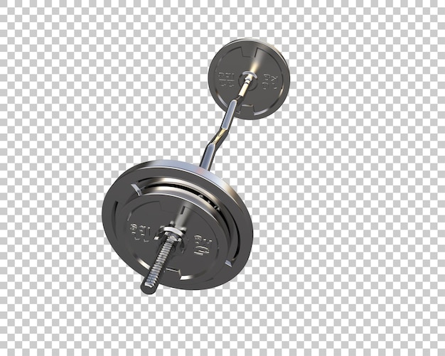 PSD curved barbell isolated on background 3d rendering illustration