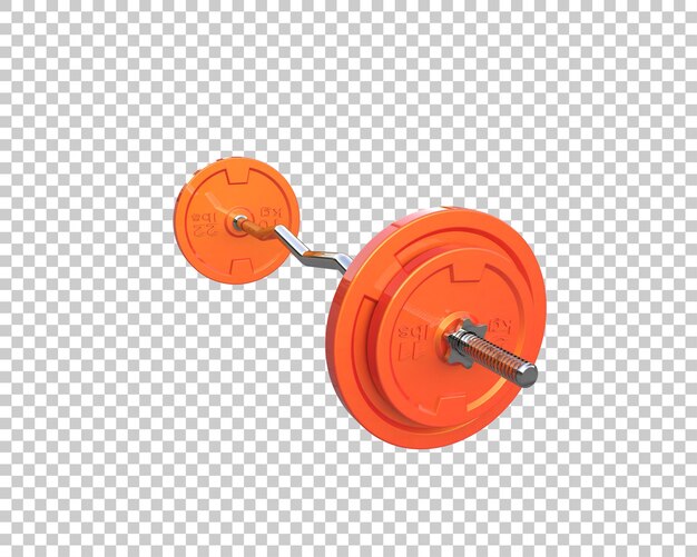 PSD curved barbell isolated on background 3d rendering illustration