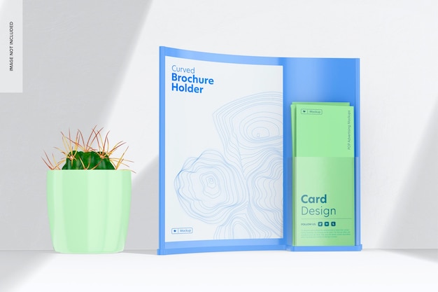 Mockup porta brochure curvo