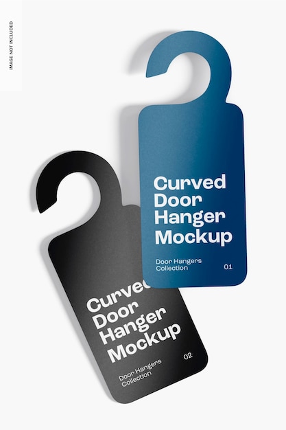 Curved door hangers mockup