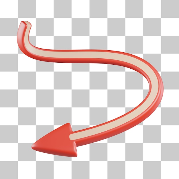 PSD curved left arrow 3d icon