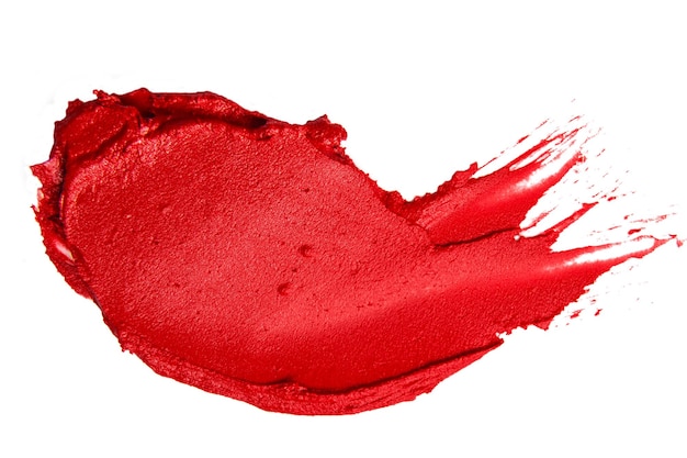 Curved pastel lip gloss stroke on empty background