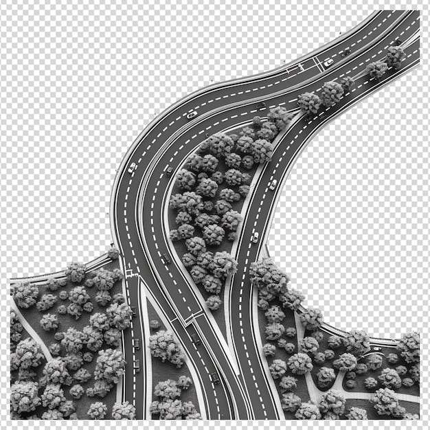 PSD curved road png