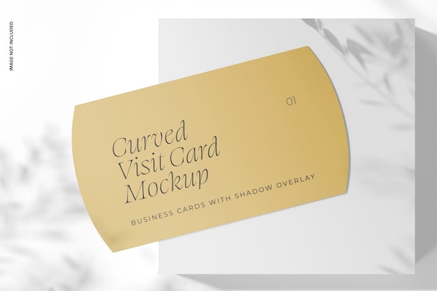 Curved Visit Card with Overlay Mockup