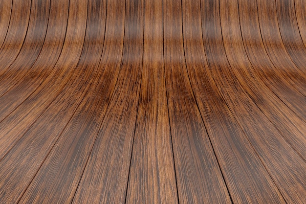 Curved Wood Parquet in 3D Rendering