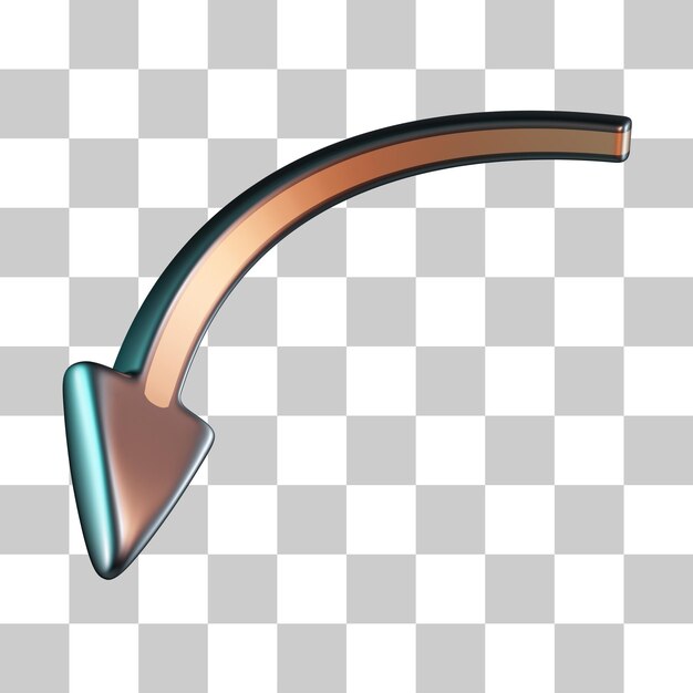 Curvy simple arrow 3d icon