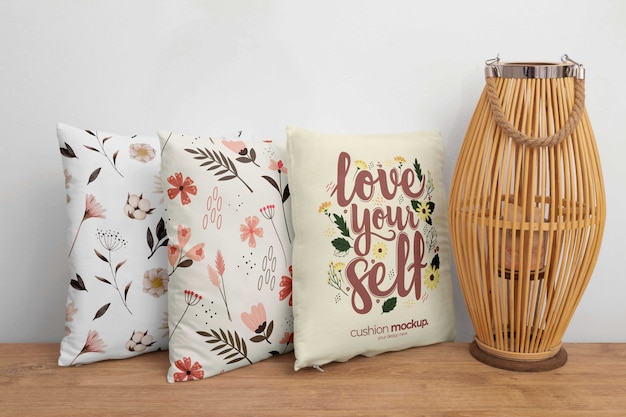 PSD cushion fabric design mockup