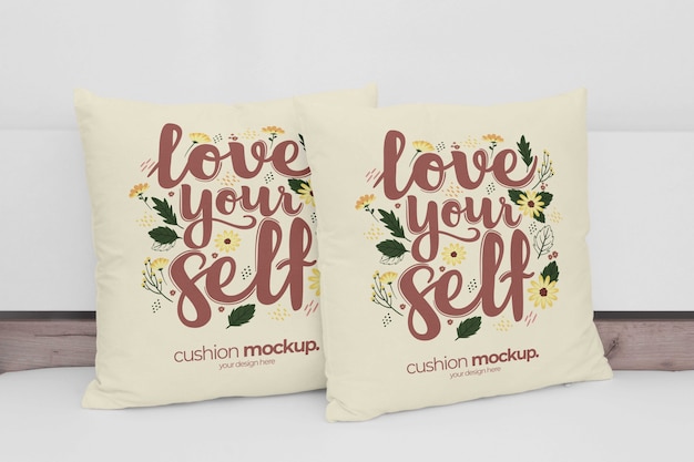 PSD cushion fabric design mockup