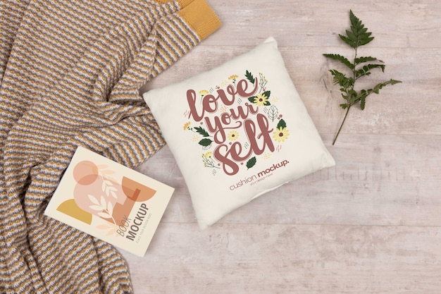 PSD cushion fabric design mockup