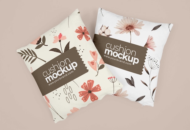 PSD cushion fabric design mockup