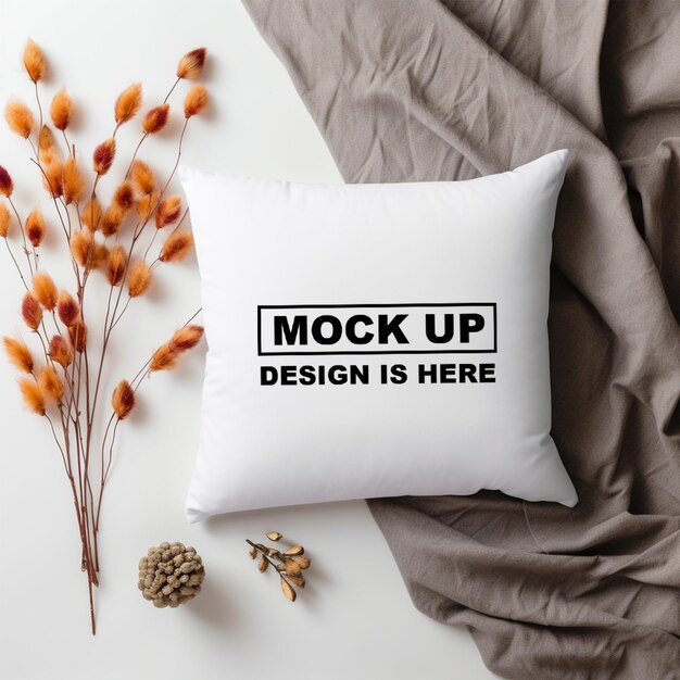 PSD cushion mockup white pillow mockup