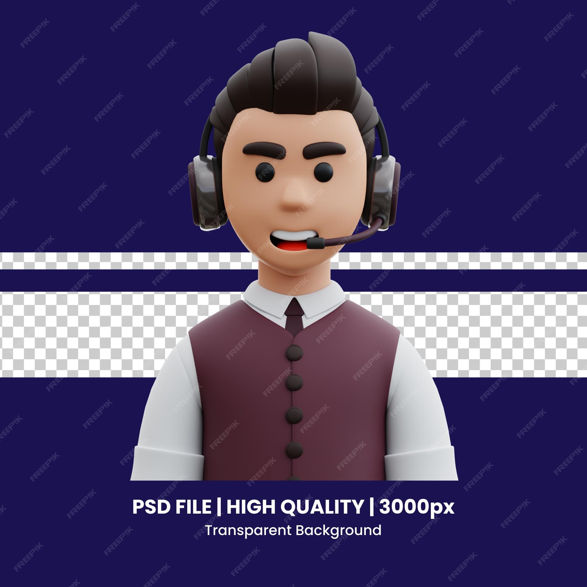 Roblox 3D Boy Head With Red Headphones PNG Images & PSDs for