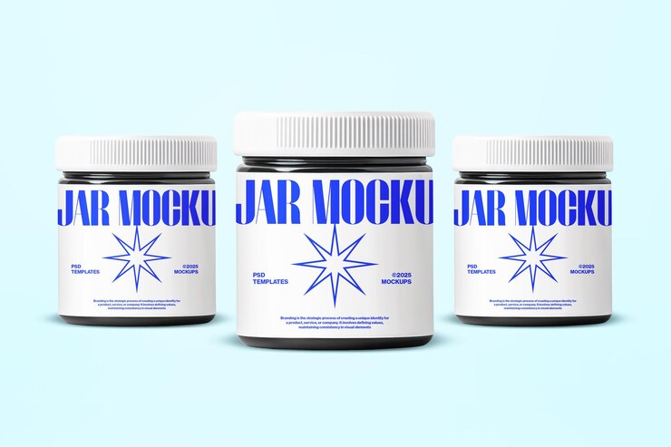 PSD custom containers jar mockup design