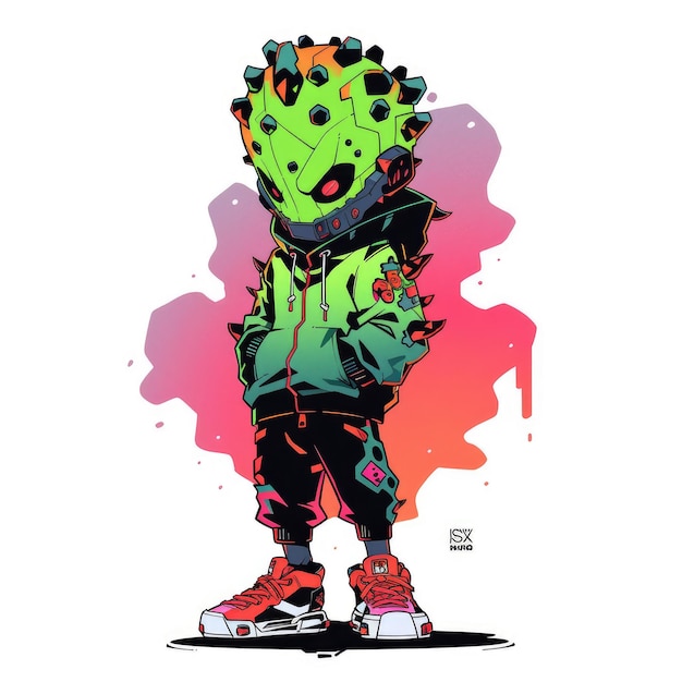 PSD illustrazione personalizzata di personaggi hiphop fantastici per il design della tua maglietta