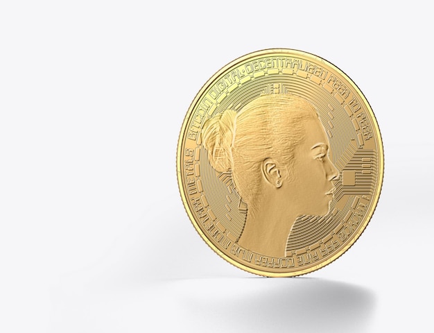 PSD custom gold coin mockup