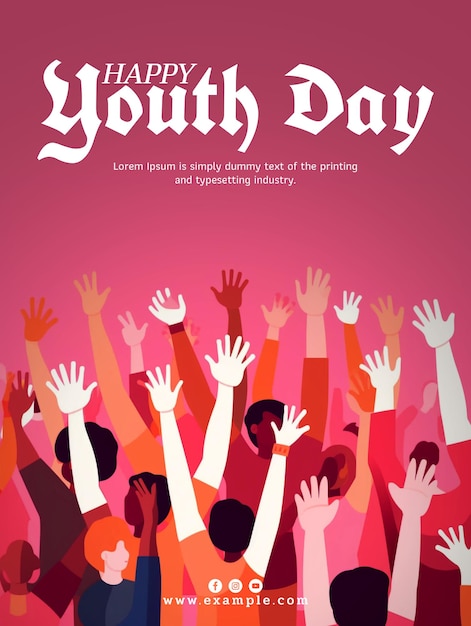 Custom youth day design psd unleash your creativity