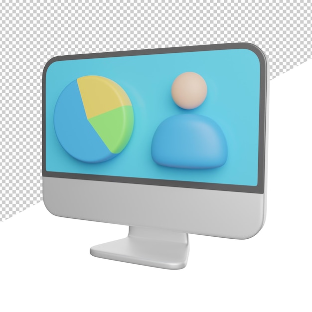 PSD customer behavior analysis a computer screen with a pie chart and a blue background