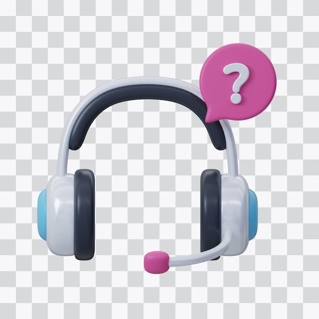 PSD customer care headphone 3d icon